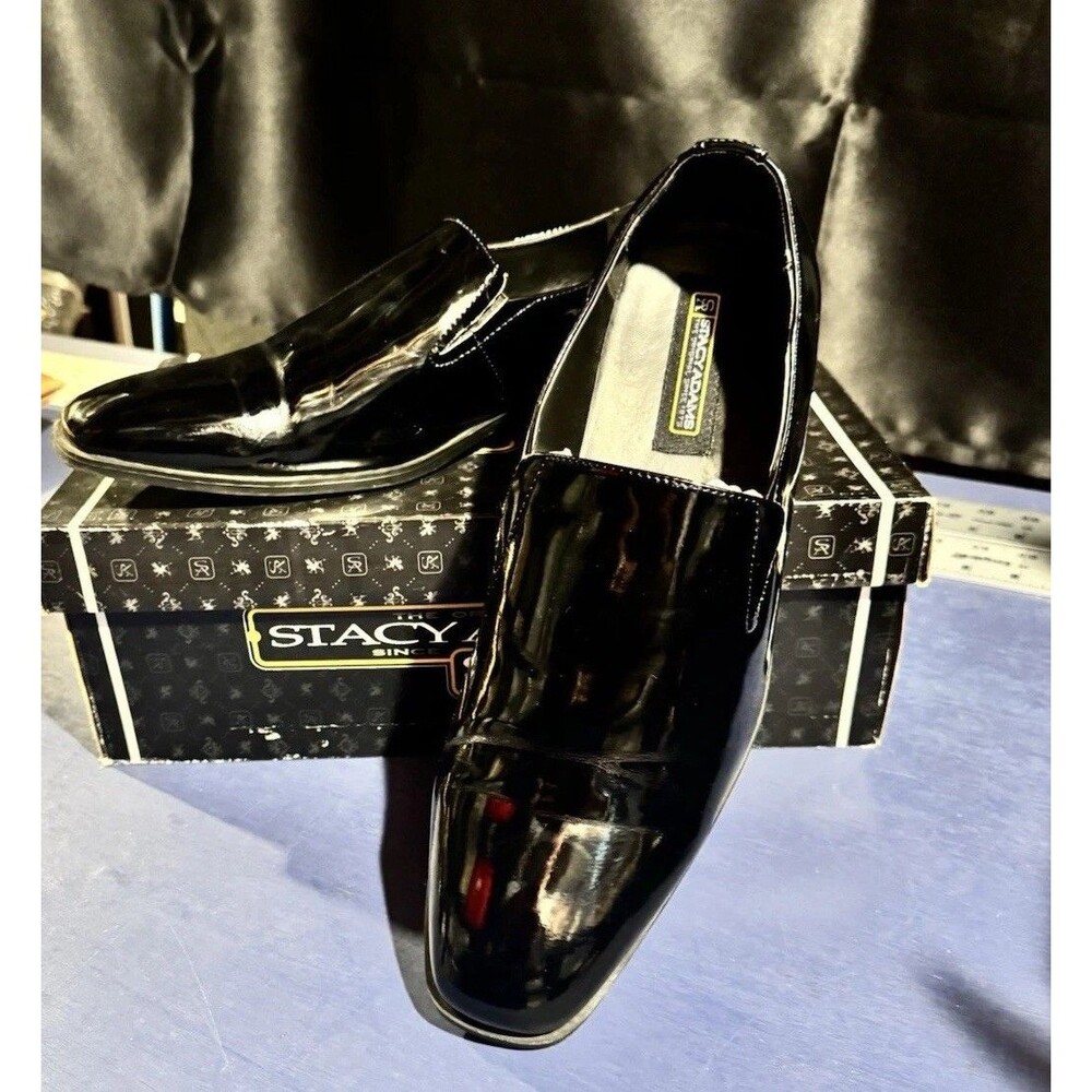 Stacy Adams Formality Men 13W Black Patent Loafers Tuxedo Formal Dress Shoes